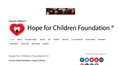 Desktop Screenshot of hopeforchildrenfoundation.org